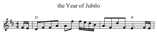 the Year of Jubilo - staff notation