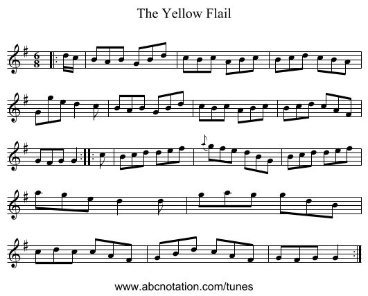 The Yellow Flail - staff notation