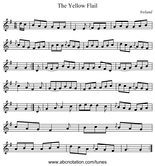 The Yellow Flail - staff notation