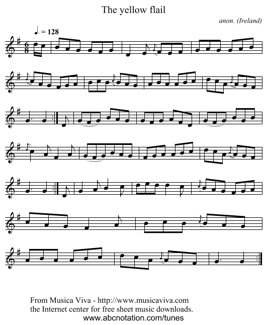 The yellow flail - staff notation