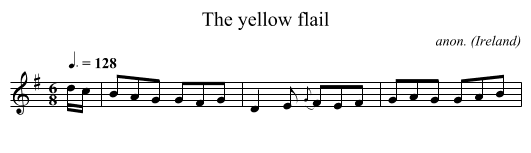 The yellow flail - staff notation
