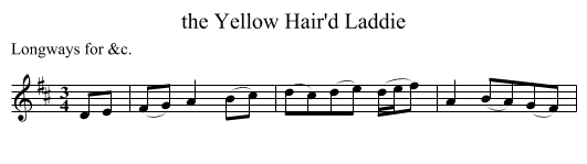 the Yellow Hair'd Laddie - staff notation