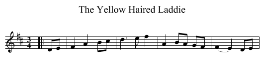 The Yellow Haired Laddie - staff notation
