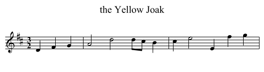 the Yellow Joak - staff notation