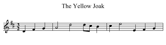 The Yellow Joak - staff notation