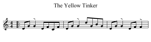 The Yellow Tinker - staff notation