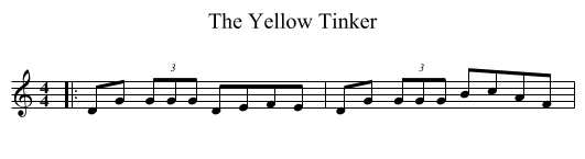 The Yellow Tinker - staff notation