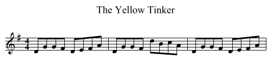 The Yellow Tinker - staff notation