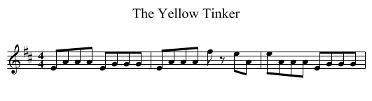 The Yellow Tinker - staff notation