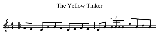The Yellow Tinker - staff notation