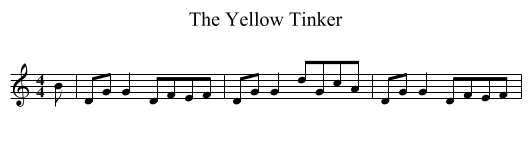 The Yellow Tinker - staff notation