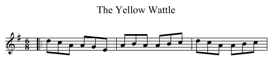 The Yellow Wattle - staff notation