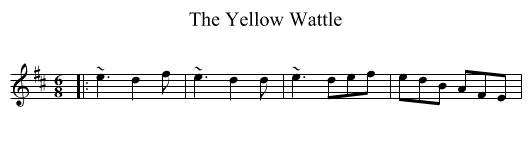 The Yellow Wattle - staff notation