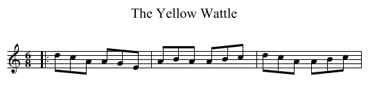 The Yellow Wattle - staff notation
