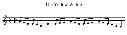 The Yellow Wattle - staff notation