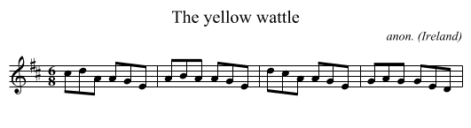 The yellow wattle - staff notation