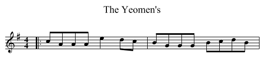 The Yeomen's - staff notation
