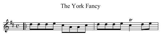 The York Fancy - staff notation