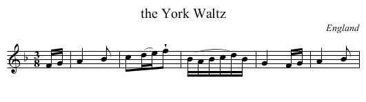 the York Waltz - staff notation