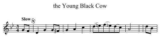 the Young Black Cow - staff notation