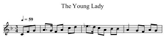 The Young Lady - staff notation