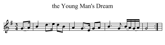 the Young Man's Dream - staff notation