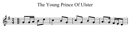 The Young Prince Of Ulster - staff notation