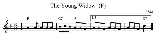 The Young Widow  (F) - staff notation