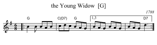 the Young Widow  [G] - staff notation