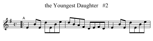 the Youngest Daughter   #2 - staff notation