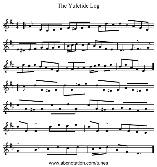 The Yuletide Log - staff notation