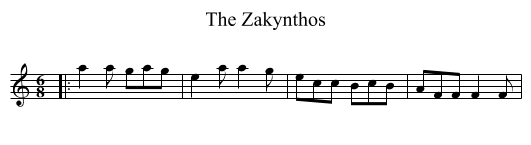 The Zakynthos - staff notation