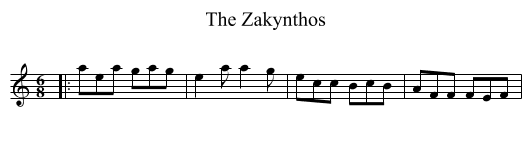 The Zakynthos - staff notation