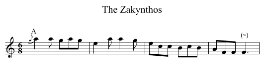 The Zakynthos - staff notation