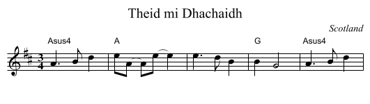 Theid mi Dhachaidh - staff notation