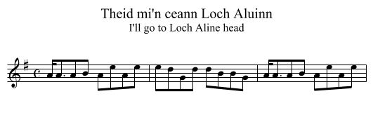 Theid mi'n ceann Loch Aluinn - staff notation