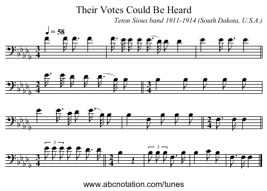 Their Votes Could Be Heard - staff notation