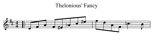 Thelonious' Fancy - staff notation