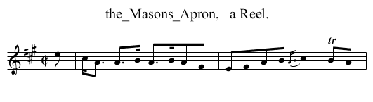 the_Masons_Apron,   a Reel. - staff notation