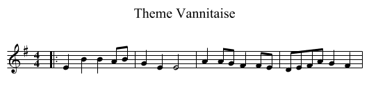 Theme Vannitaise - staff notation