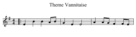 Theme Vannitaise - staff notation