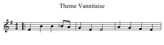 Theme Vannitaise - staff notation