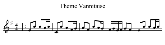 Theme Vannitaise - staff notation