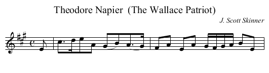 Theodore Napier  (The Wallace Patriot) - staff notation