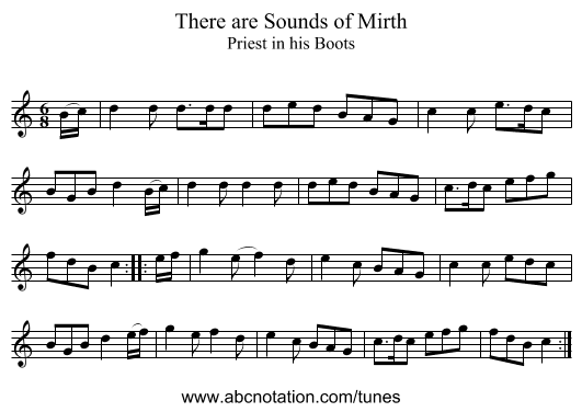 There are Sounds of Mirth - staff notation