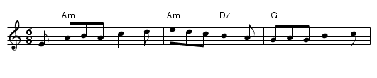 There Came A Young Man - staff notation