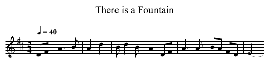 There is a Fountain - staff notation