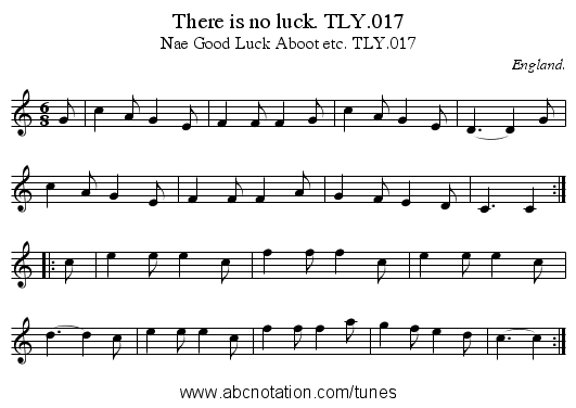 There is no luck. TLY.017 - staff notation