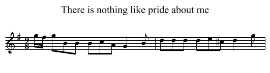There is nothing like pride about me - staff notation