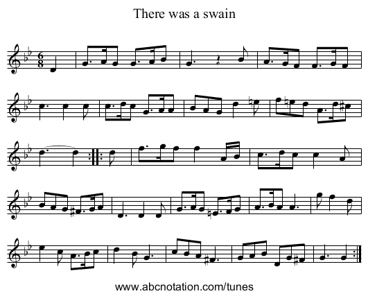 There was a swain - staff notation